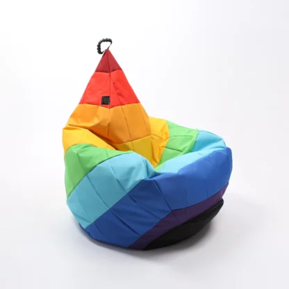 original rainbow patchwork beanbag made by Oskar Perek very colorfull