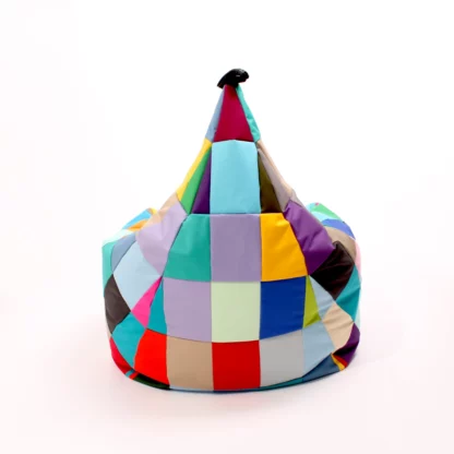 hand mede colorful patchwork beanbag made by Oskar Perek