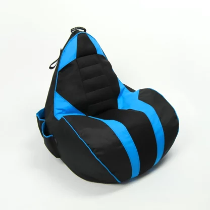niebieska pufa do grania na konsoli w sportowym stylu z oparciem oddychajacym